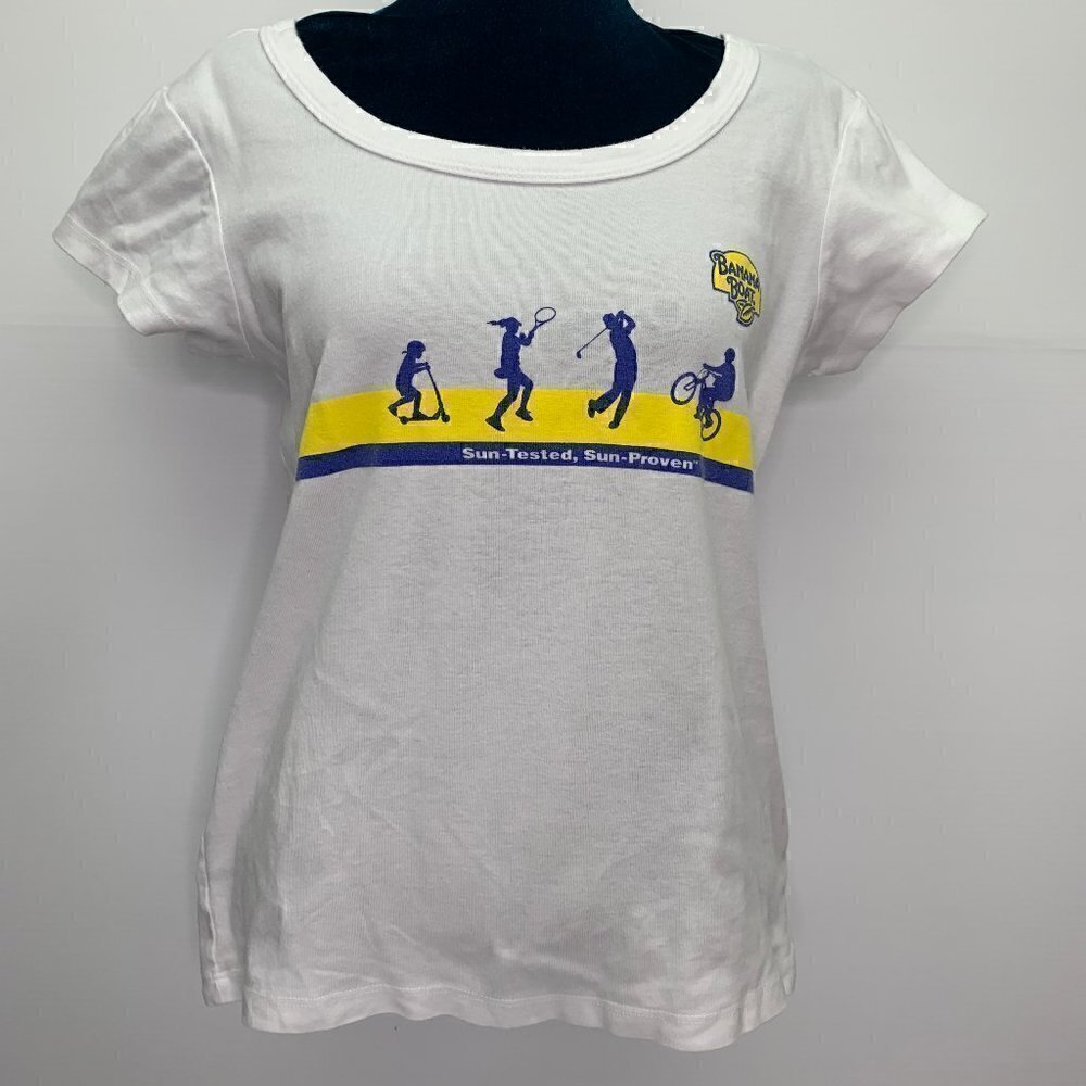 Banana Boat XL Graphic T Shirt Suncreen Tee Slim Fit White Short Sleeve